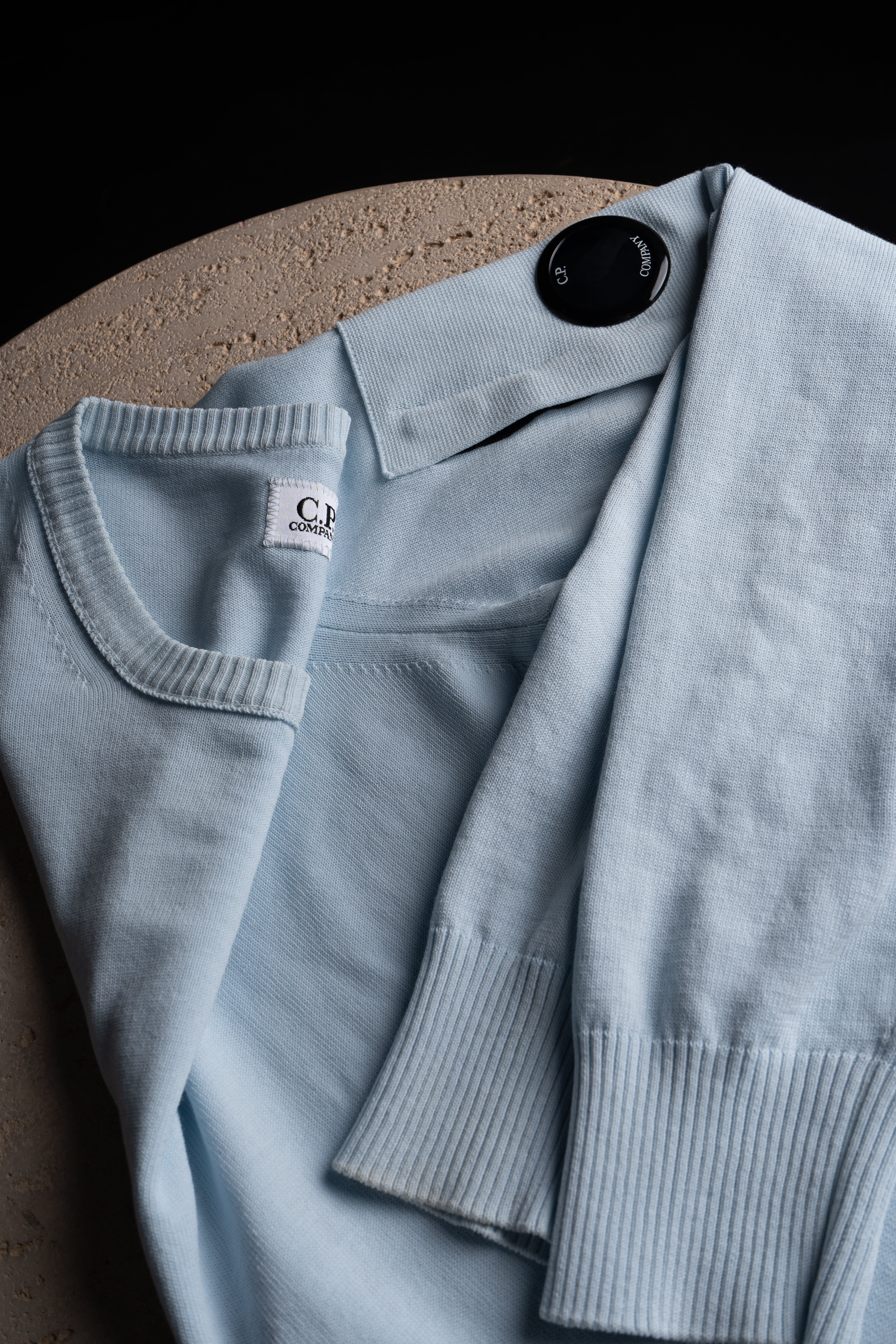 Sweat en maille CP Company Bleu clair