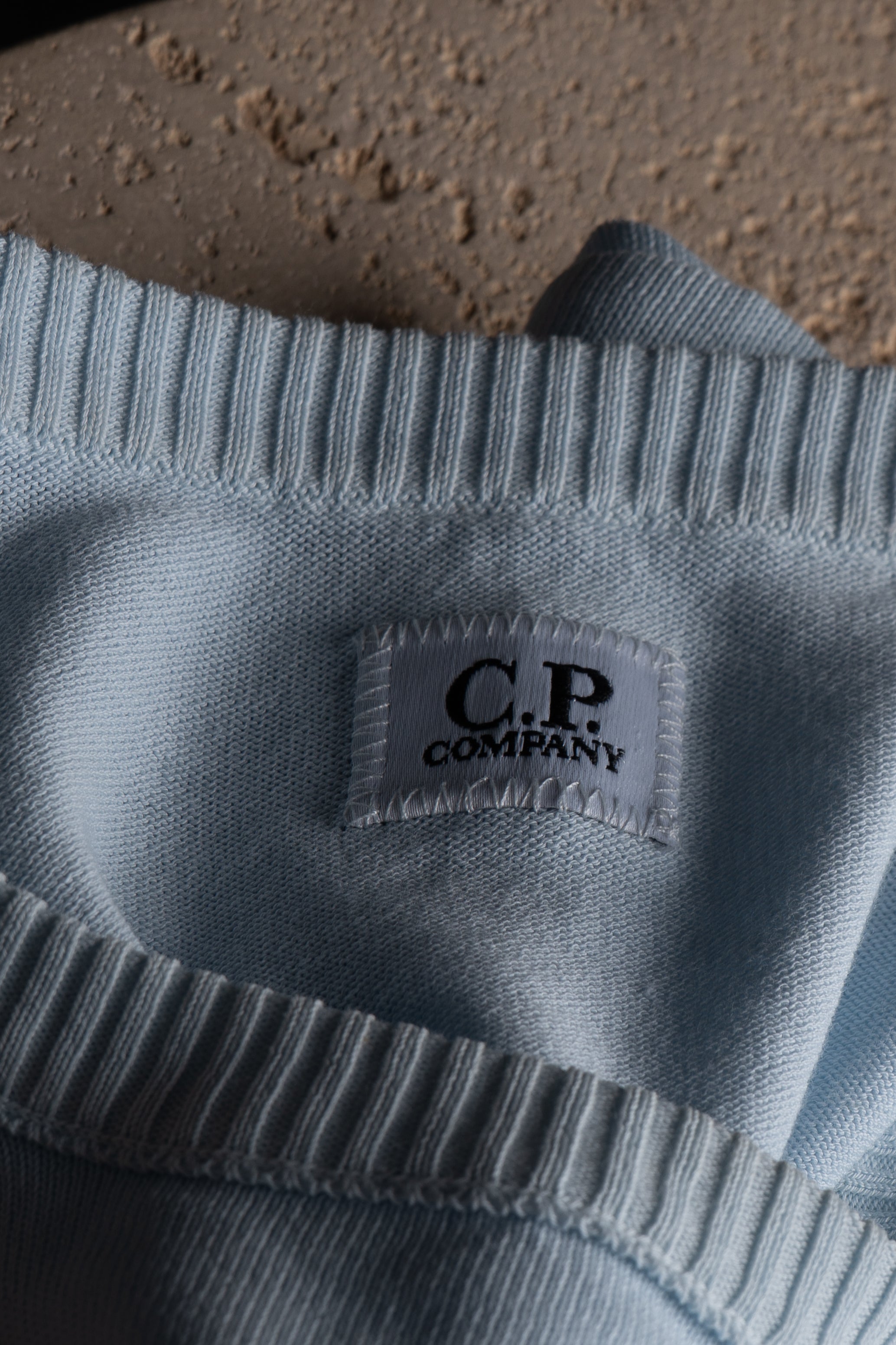 Col du Sweat en maille CP Company Bleu clair