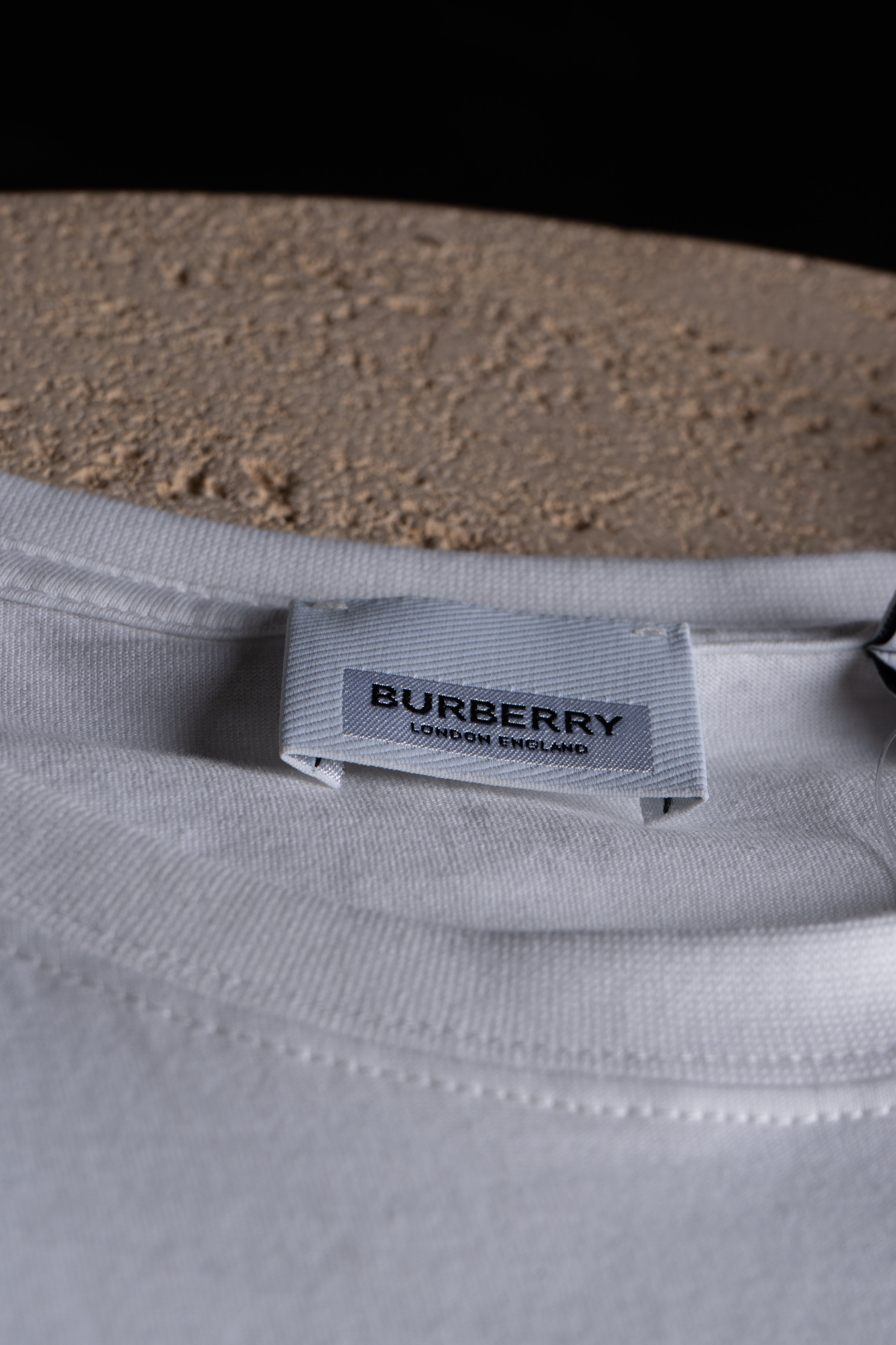 Col du T-shirt burberry Blanc